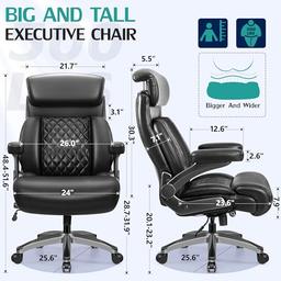 HeroSet 500lb Executive Office Chair with Lumbar Support thumbnail 4