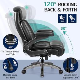 HeroSet 500lb Executive Office Chair with Lumbar Support thumbnail 8