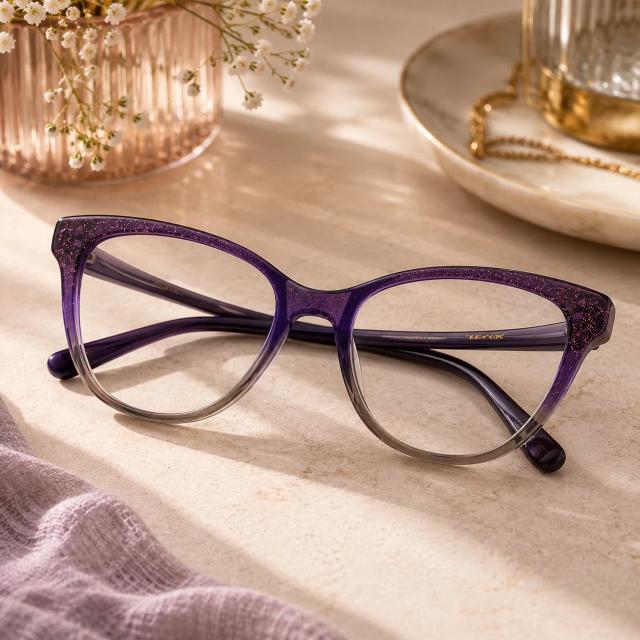 Amethyst Cat-Eye Glasses #4438917