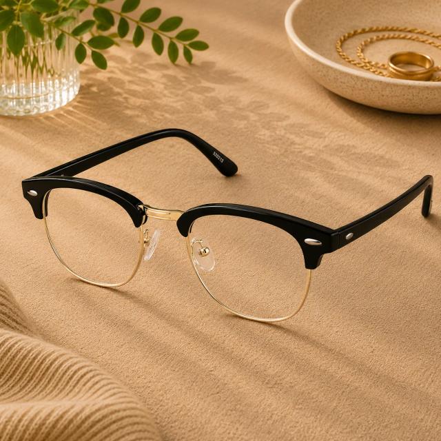 Black Bravo Browline Glasses #195421