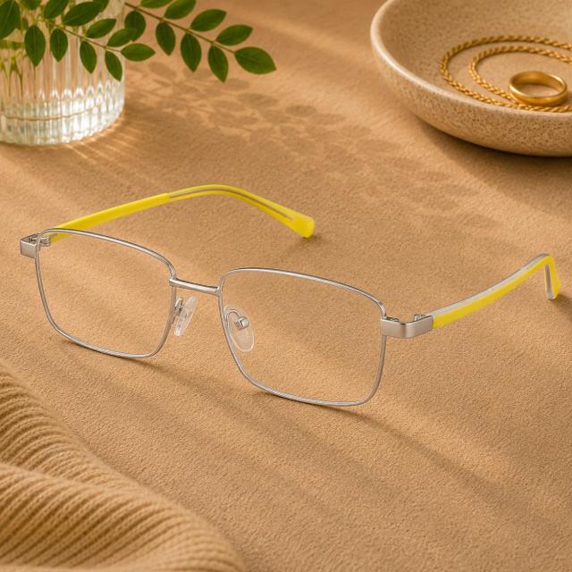 Silver Rectangle Glasses #1915311