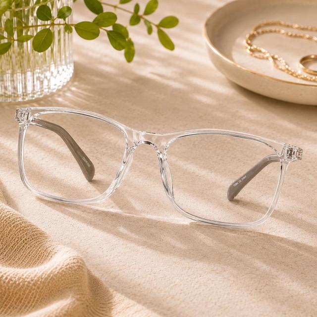 Clear Carbon Fiber Rectangle Glasses #2036723