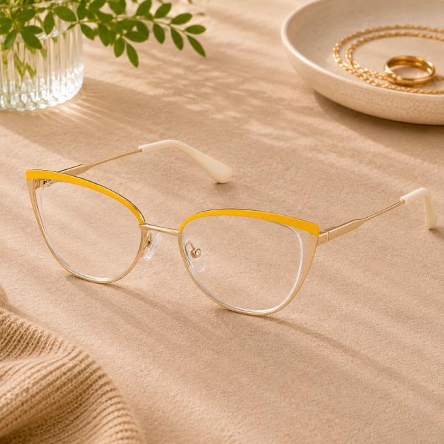 Orange Cat-Eye Blue Light Glasses #3222242