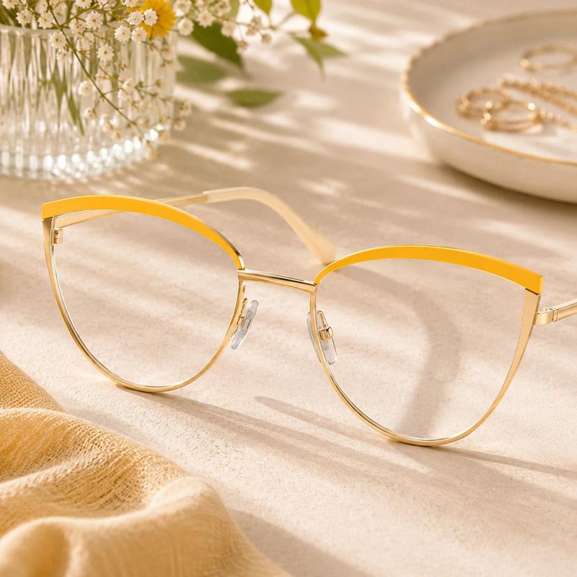 Orange Cat-Eye Glasses #3222242